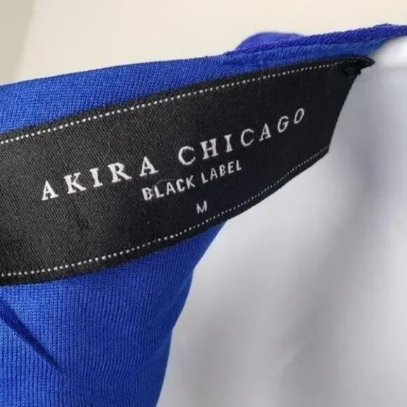 Akira Chicago royal blue halter mini dress size medium - Picture 2 of 14